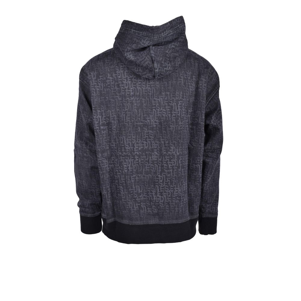 Sweat à capuche en coton gris Diesel