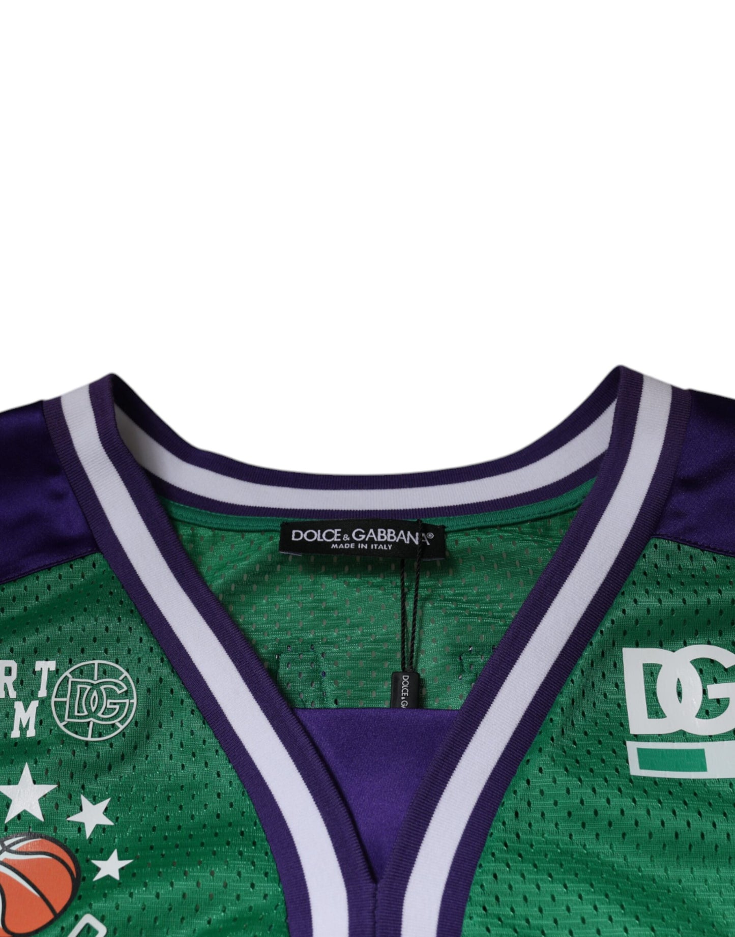 T-shirt sans manches en jersey de polyester vert Dolce & Gabbana