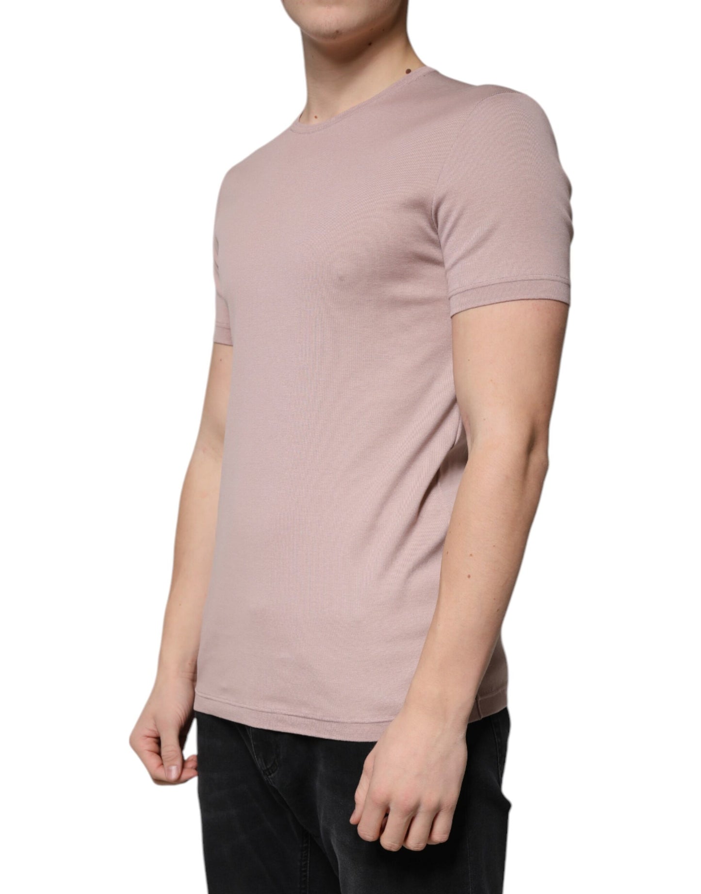 T-shirt à manches courtes et col rond en coton marron Dolce & Gabbana