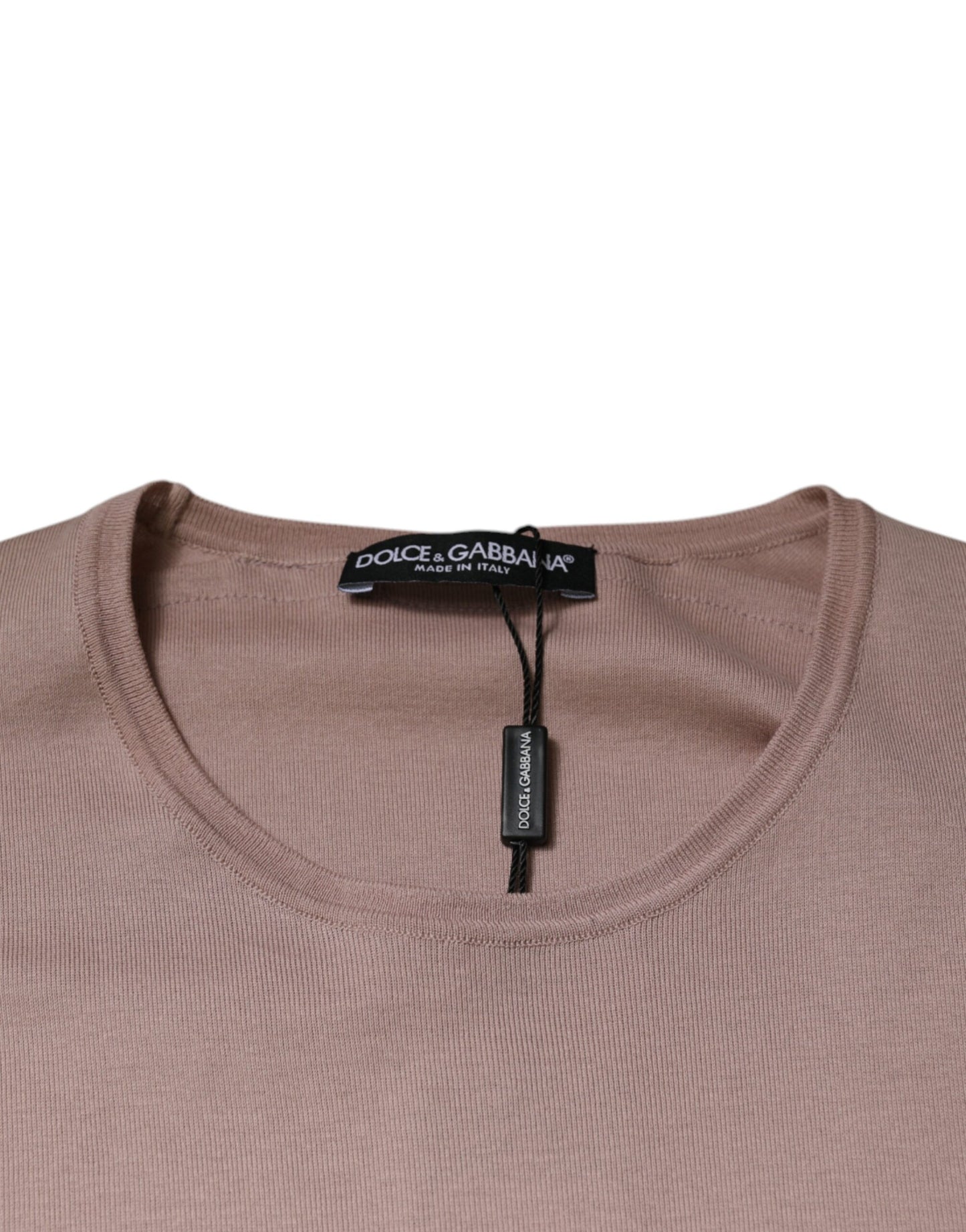 T-shirt à manches courtes et col rond en coton marron Dolce & Gabbana