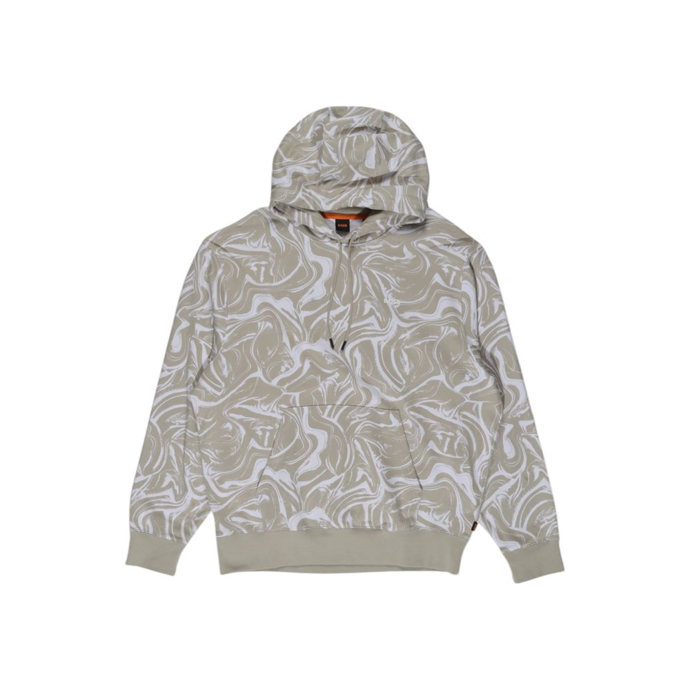 Sweat à capuche en coton beige Hugo Boss