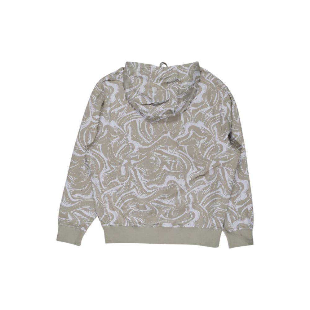 Sweat à capuche en coton beige Hugo Boss