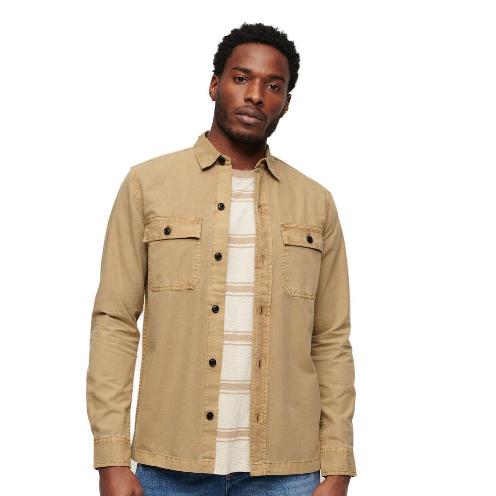 Chemise en coton beige Superdry