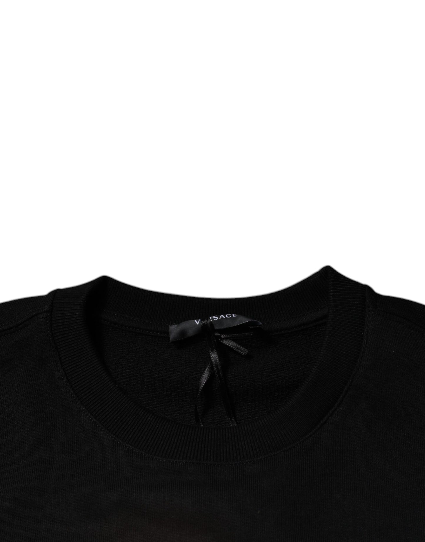 Versace – Schwarzes Medusa-Fleece-Sweatshirt mit Rundhalsausschnitt für Herren