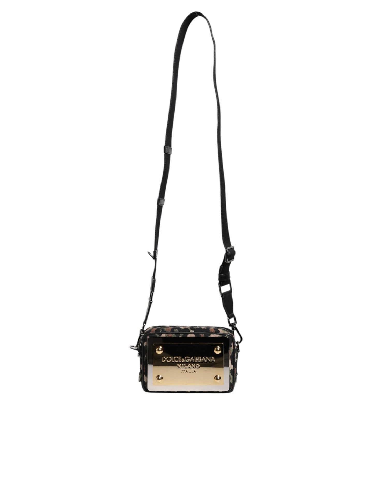 Sac bandoulière Dolce & Gabbana en jacquard léopard multicolore avec logo DG