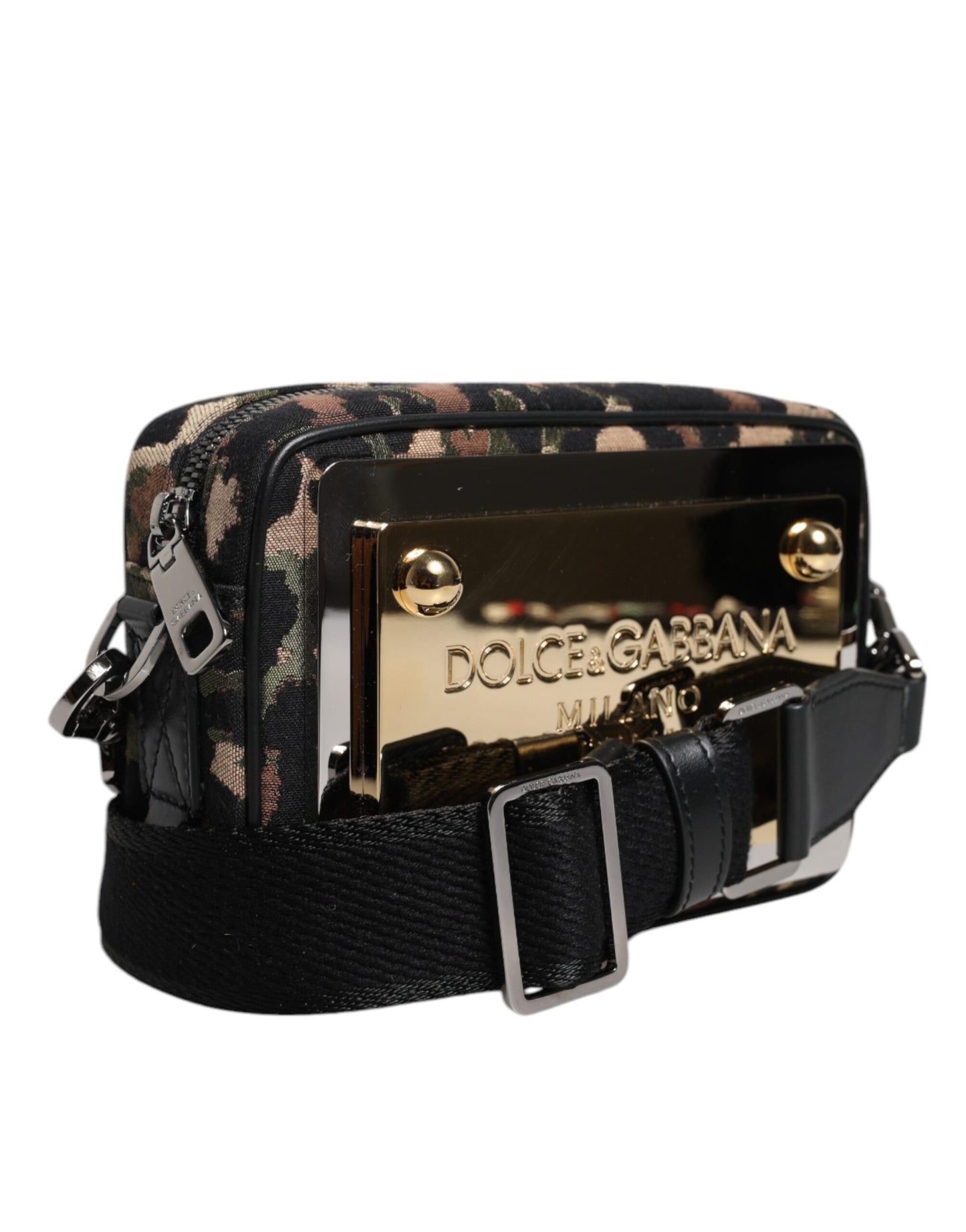 Sac bandoulière Dolce & Gabbana en jacquard léopard multicolore avec logo DG