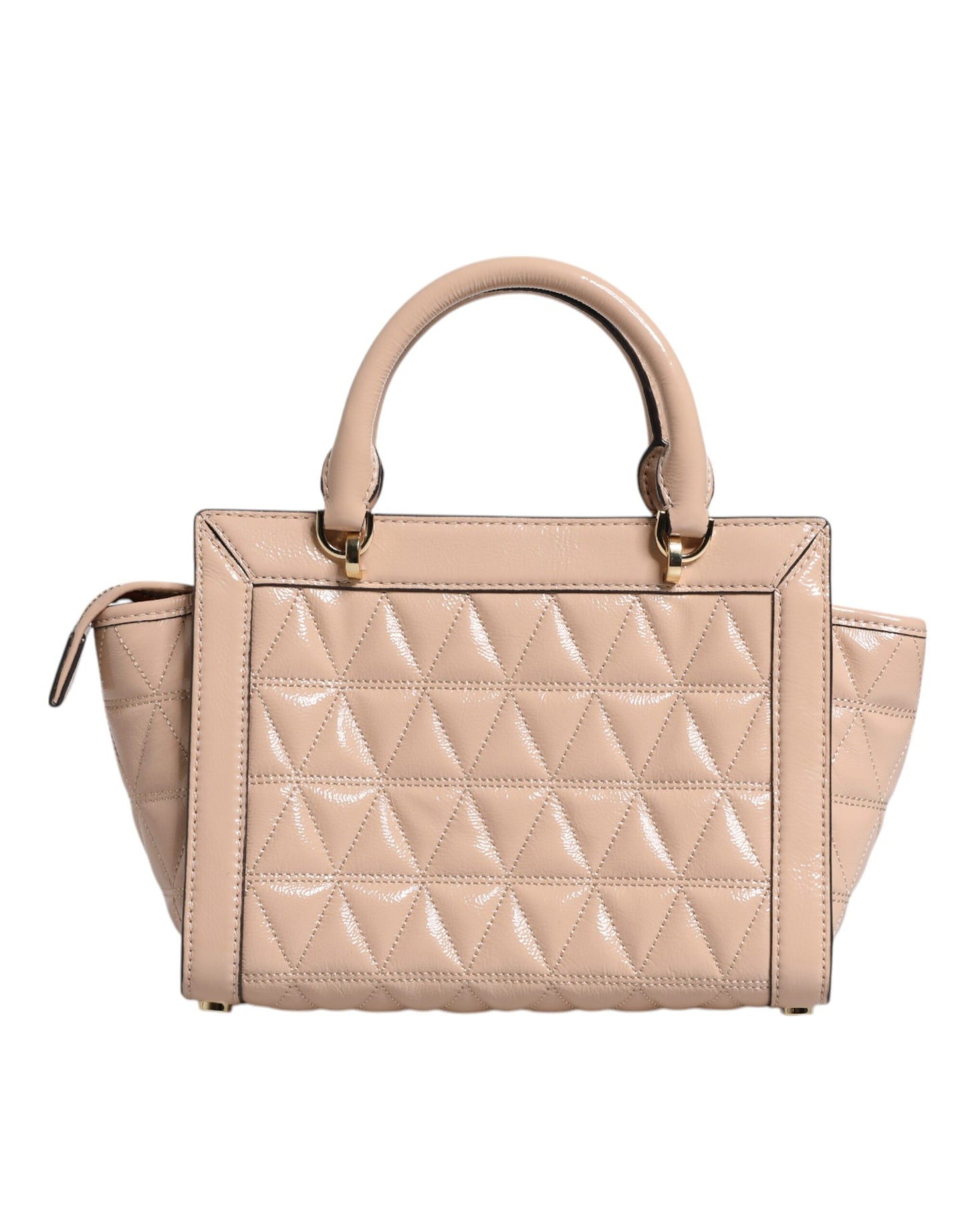 Sac messager Michael Kors VIVIANNE en cuir matelassé pêche avec logo