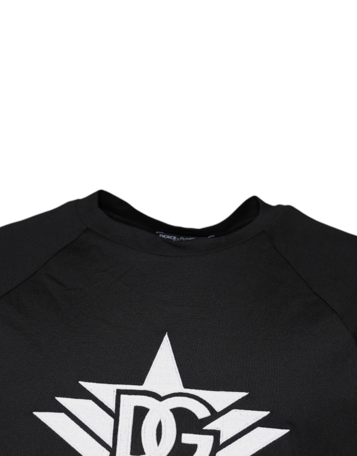 T-shirt ras du cou en coton noir avec logo imprimé Dolce & Gabbana