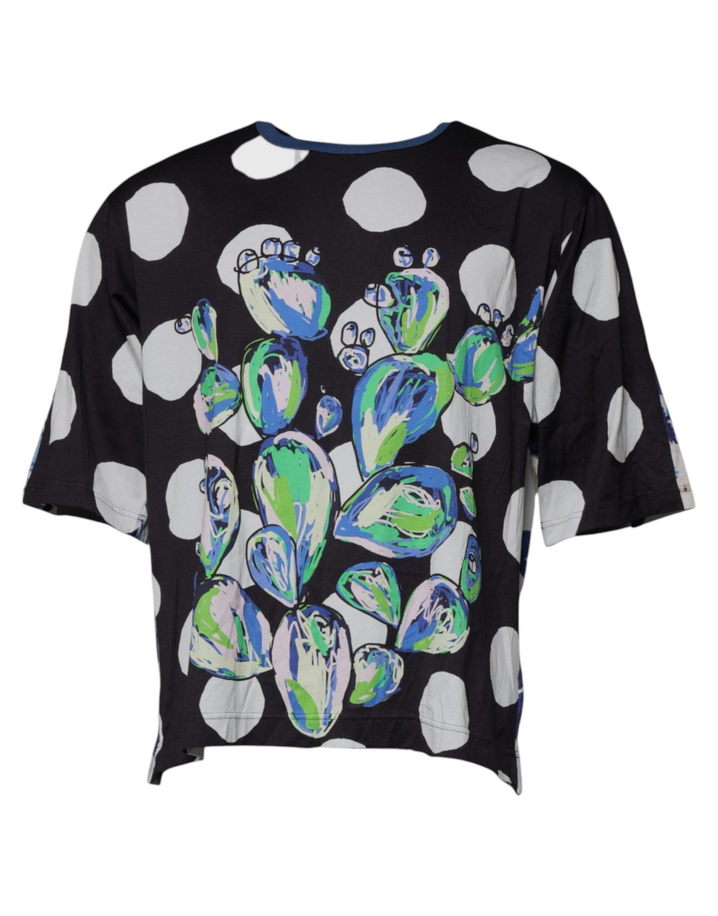 T-shirt ras du cou en coton imprimé noir et blanc Dolce & Gabbana