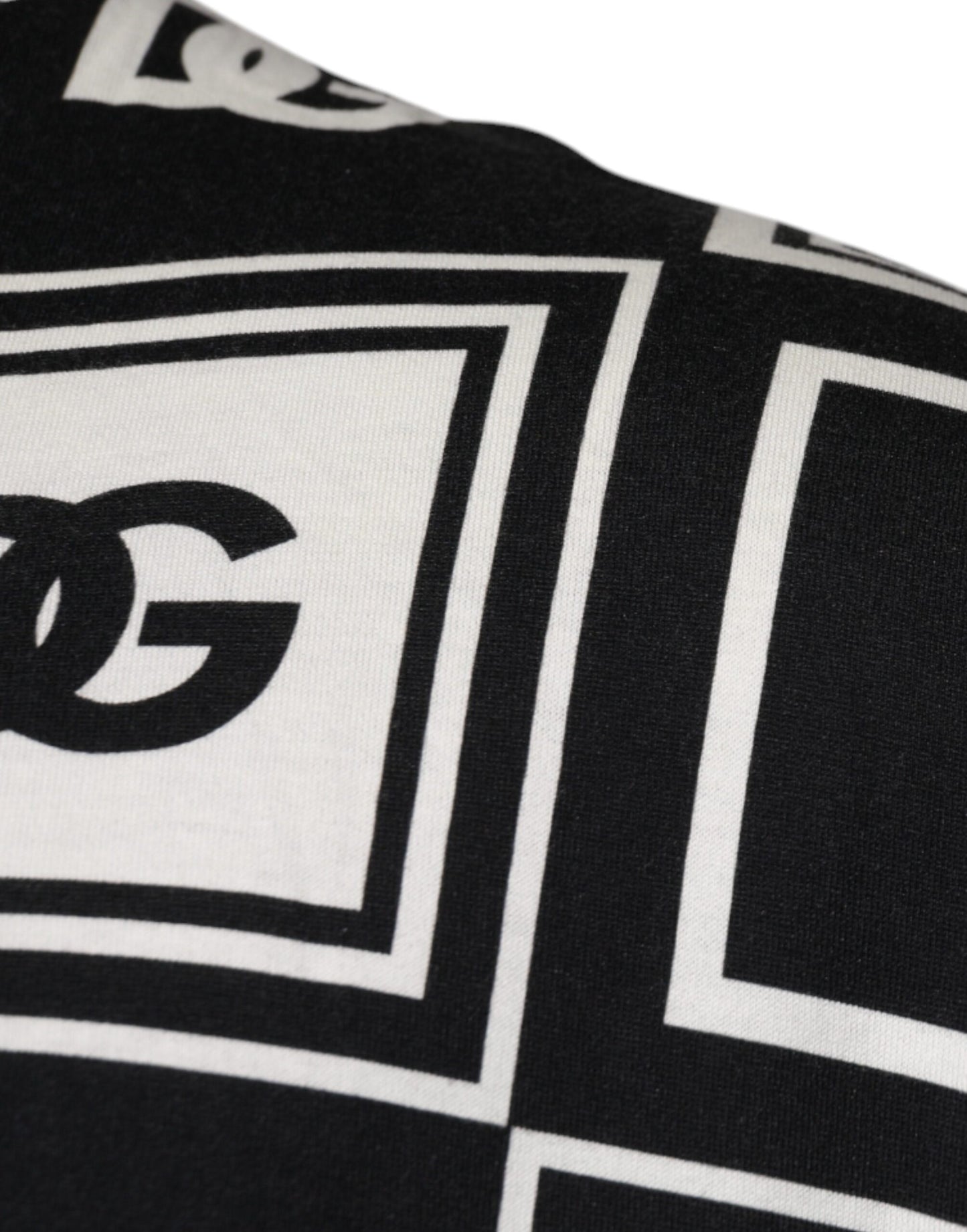 T-shirt ras du cou en coton noir avec logo monogramme Dolce & Gabbana
