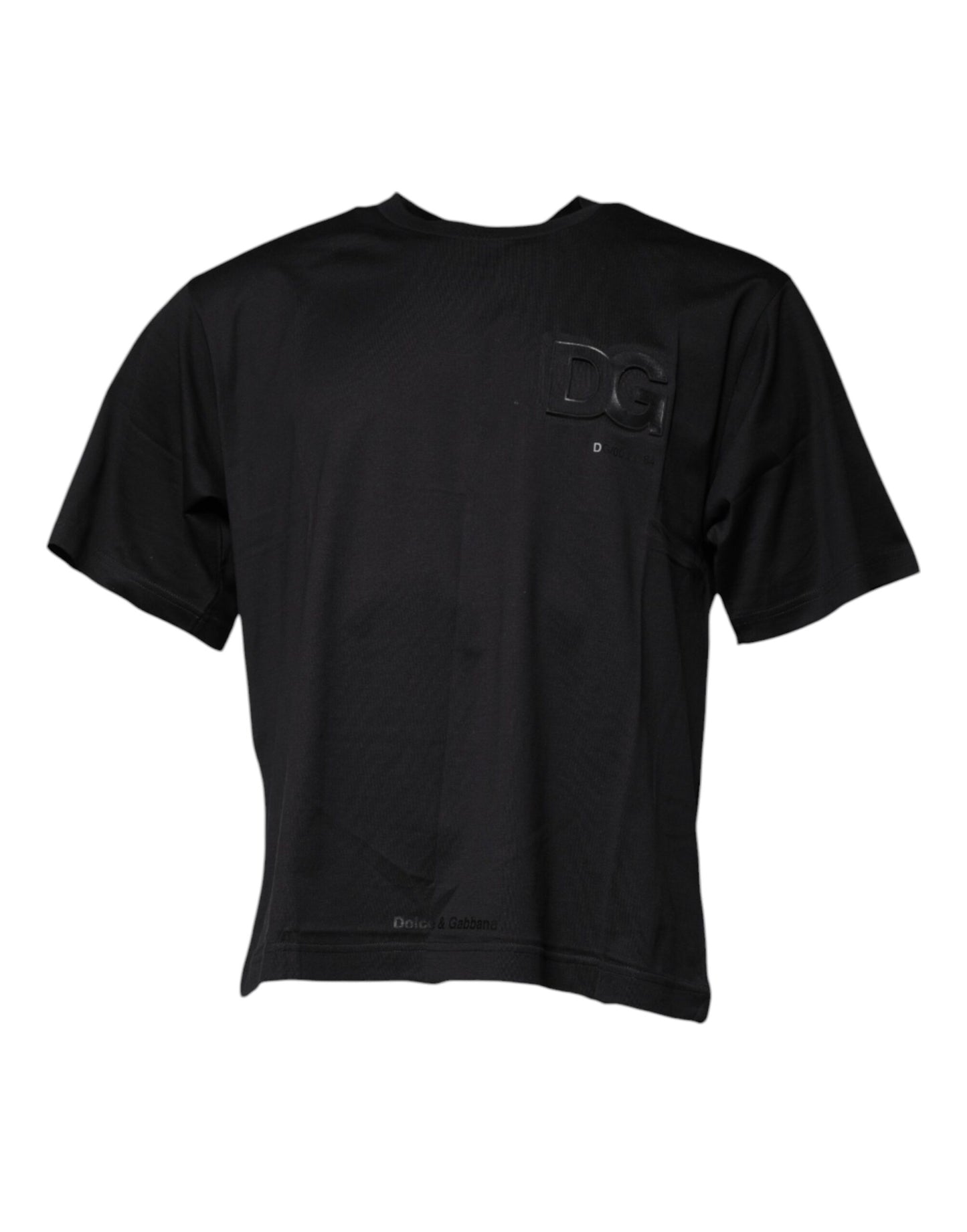 T-shirt ras du cou en coton noir Dolce & Gabbana avec logo DG imprimé