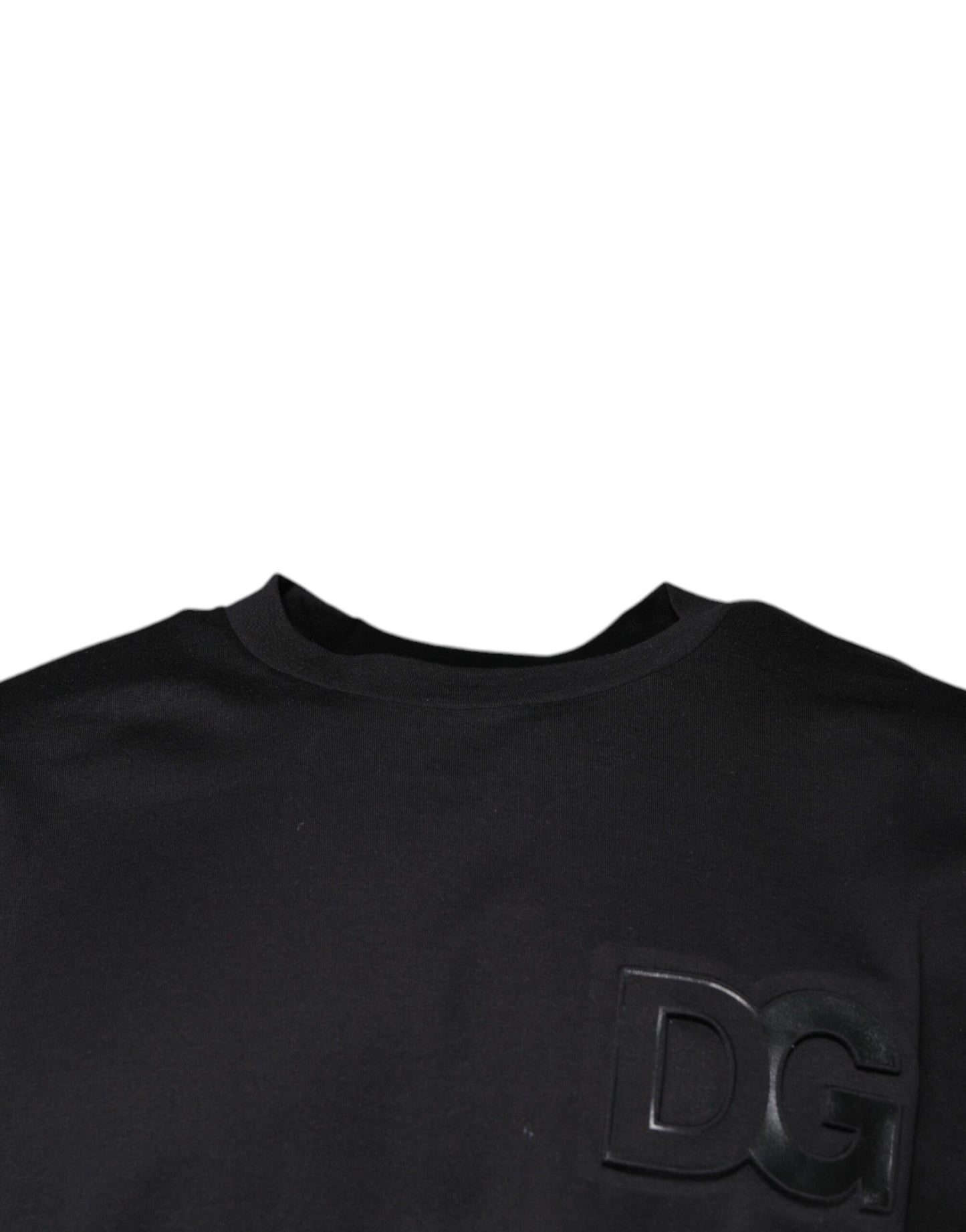 T-shirt ras du cou en coton noir Dolce & Gabbana avec logo DG imprimé