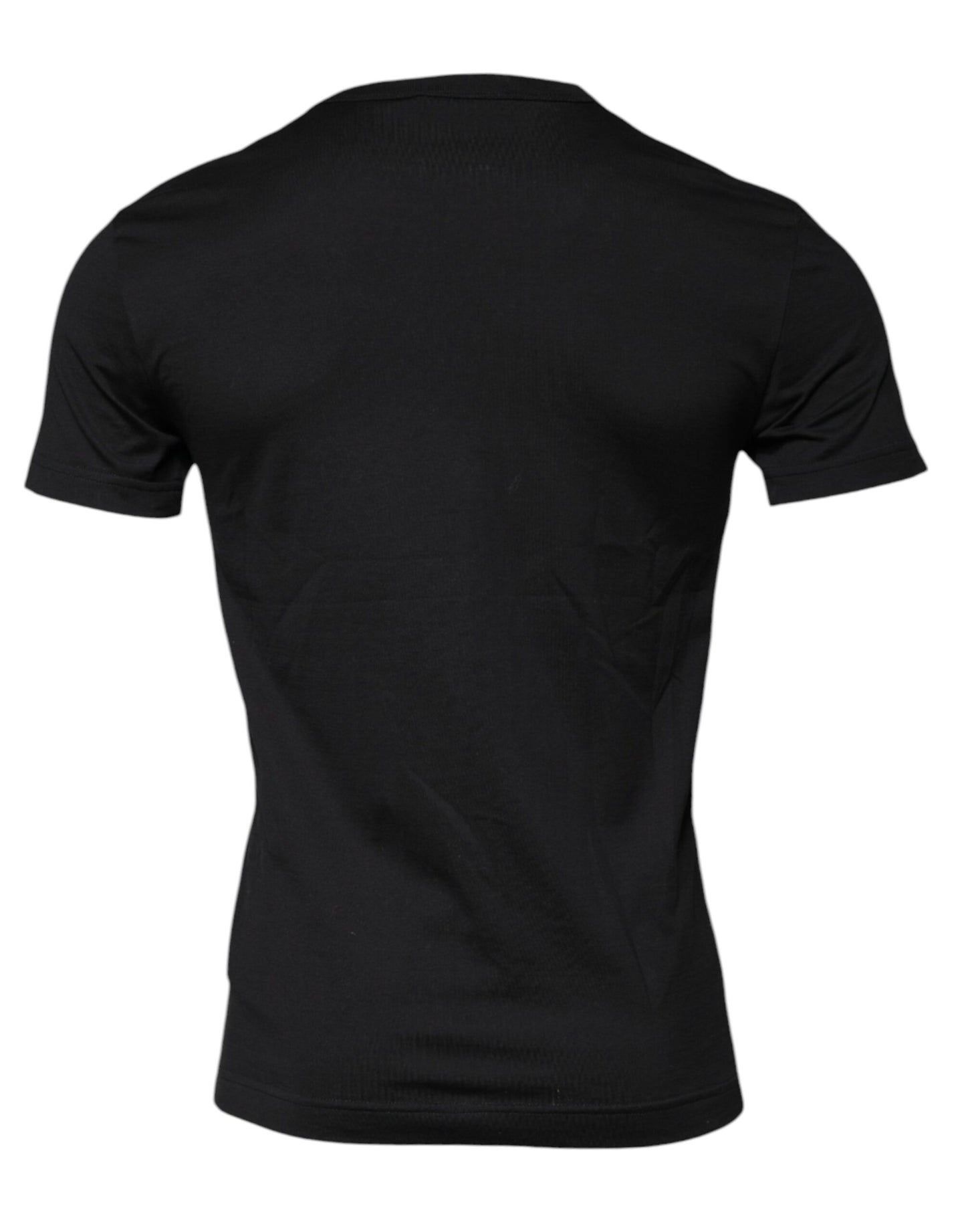 T-shirt ras du cou à manches courtes en coton noir Dolce & Gabbana