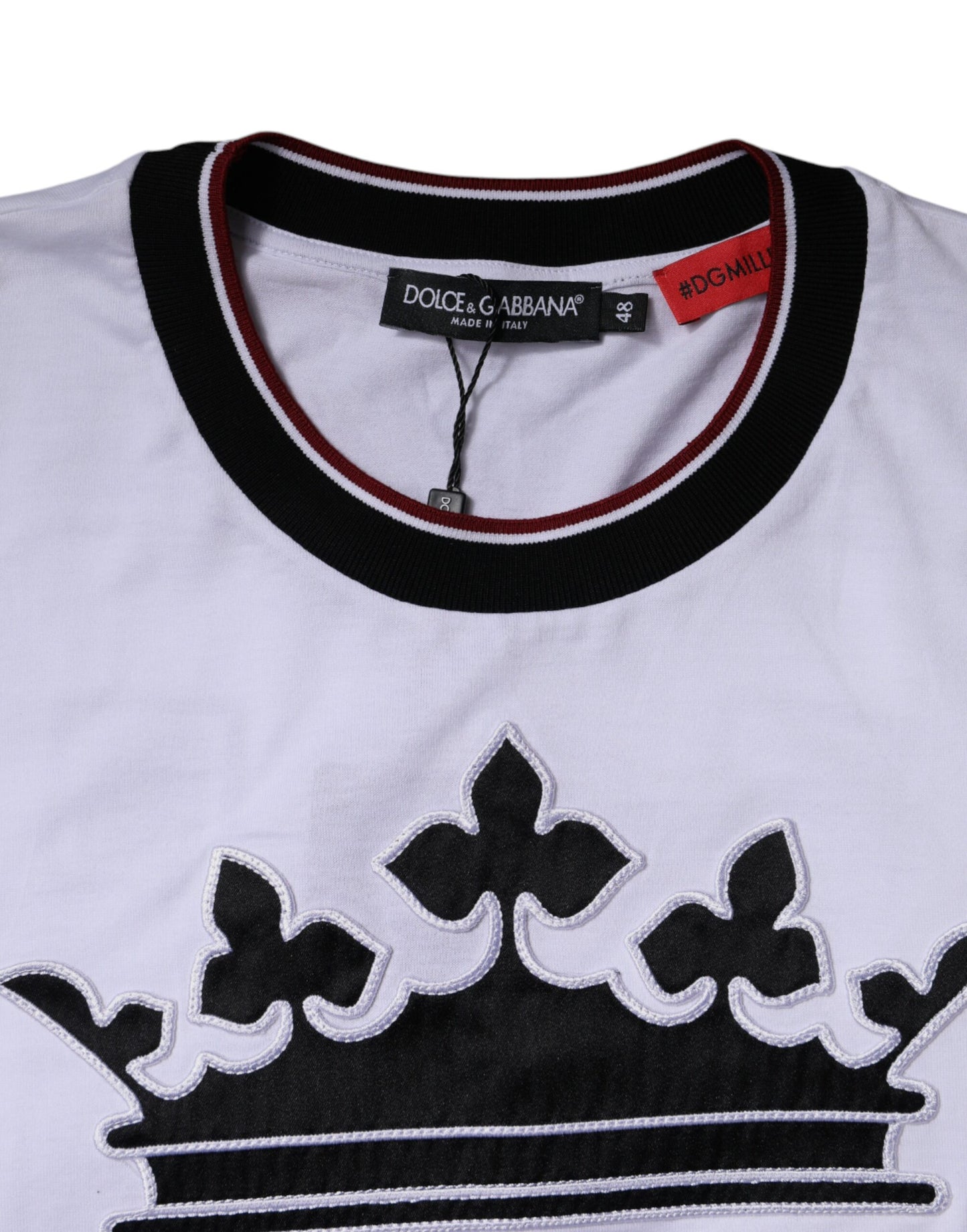 T-shirt ras du cou à manches courtes en jersey blanc Dolce & Gabbana