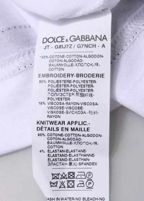 T-shirt ras du cou à manches courtes en jersey blanc Dolce & Gabbana