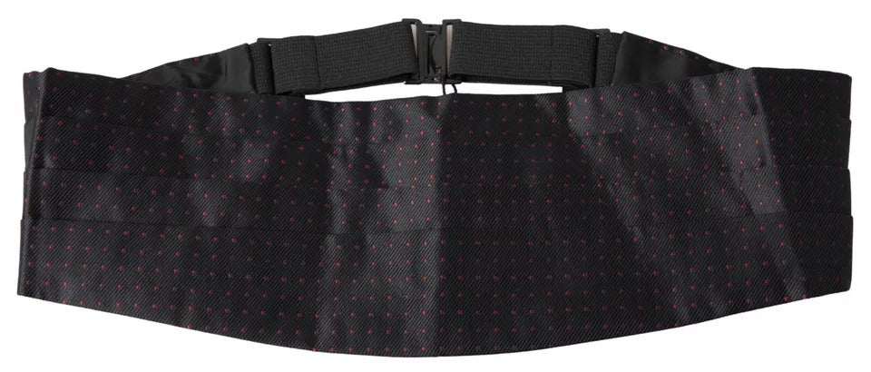 Ceinture de smoking à pois en soie noire Dolce & Gabbana