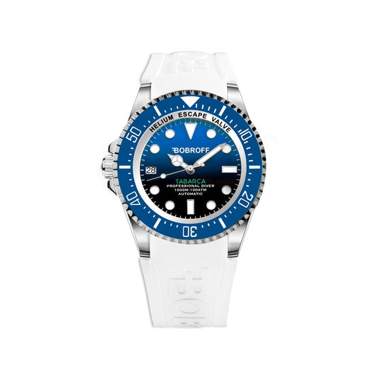 Montre Bobroff en caoutchouc blanc