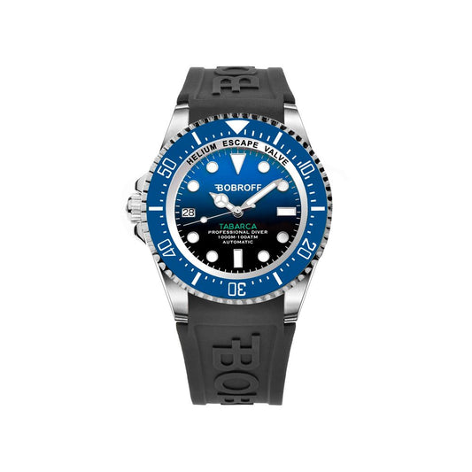 Montre Bobroff en caoutchouc noir