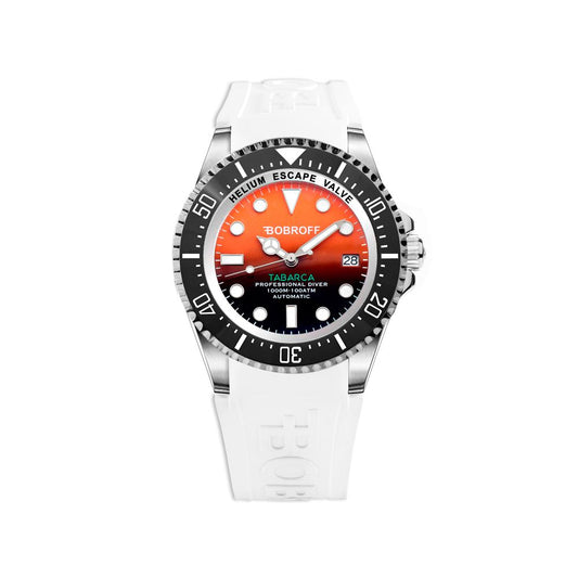 Montre Bobroff en caoutchouc blanc