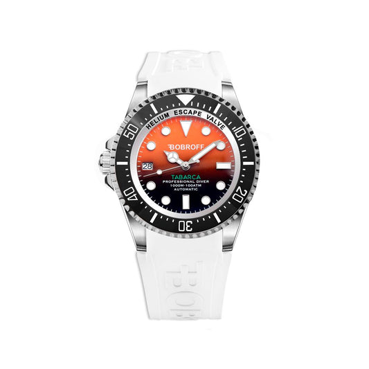 Montre Bobroff en caoutchouc blanc