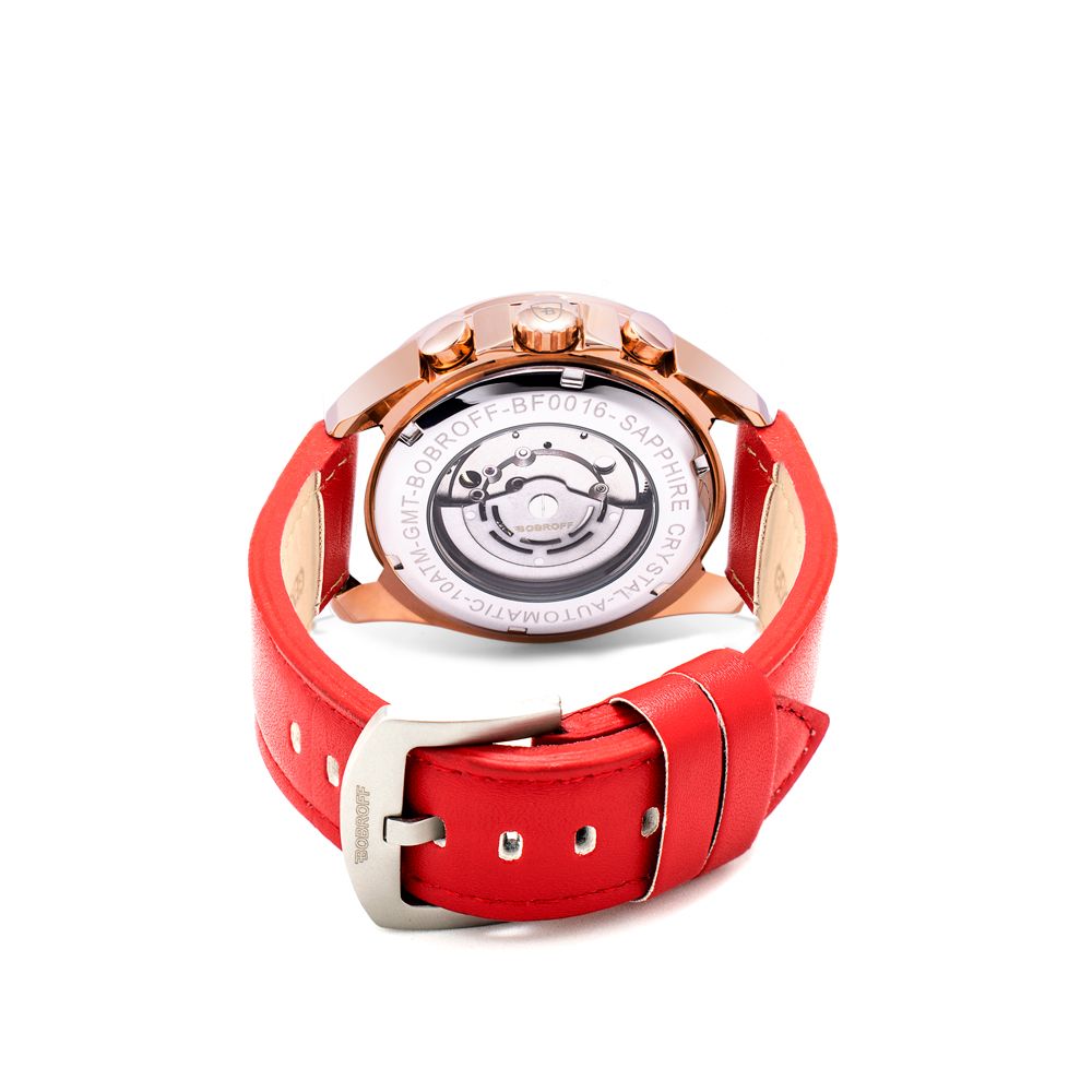 Bobroff Rote Lederuhr