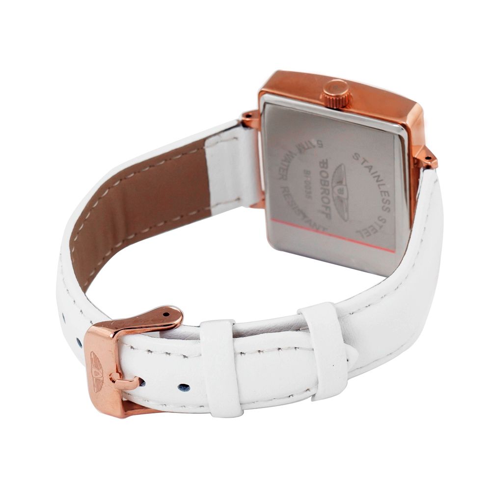 Bobroff-Uhr mit weißem Lederarmband