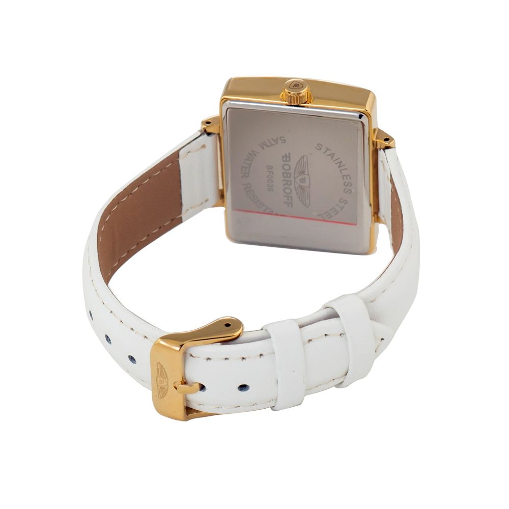 Bobroff-Uhr mit weißem Lederarmband