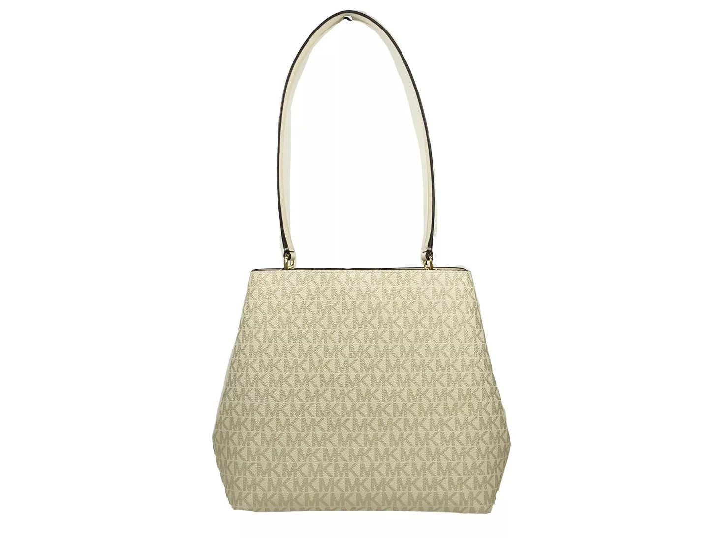 Sac seau à bandoulière Pratt de taille moyenne Michael Kors, couleur or pâle/crème