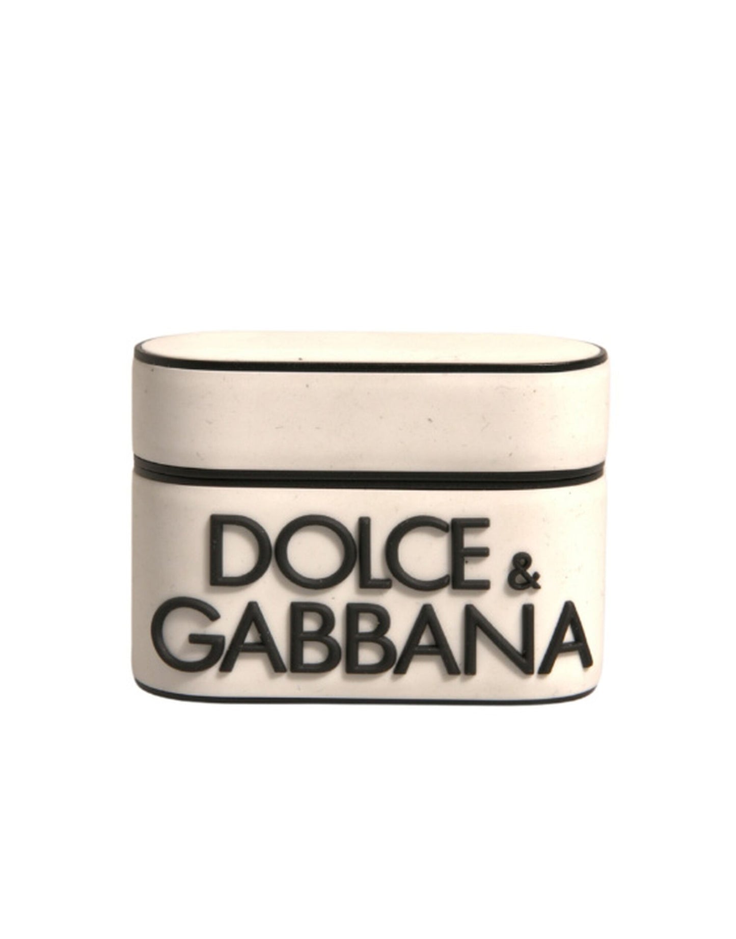 Étui pour Airpods Dolce & Gabbana en PVC blanc avec logo en relief