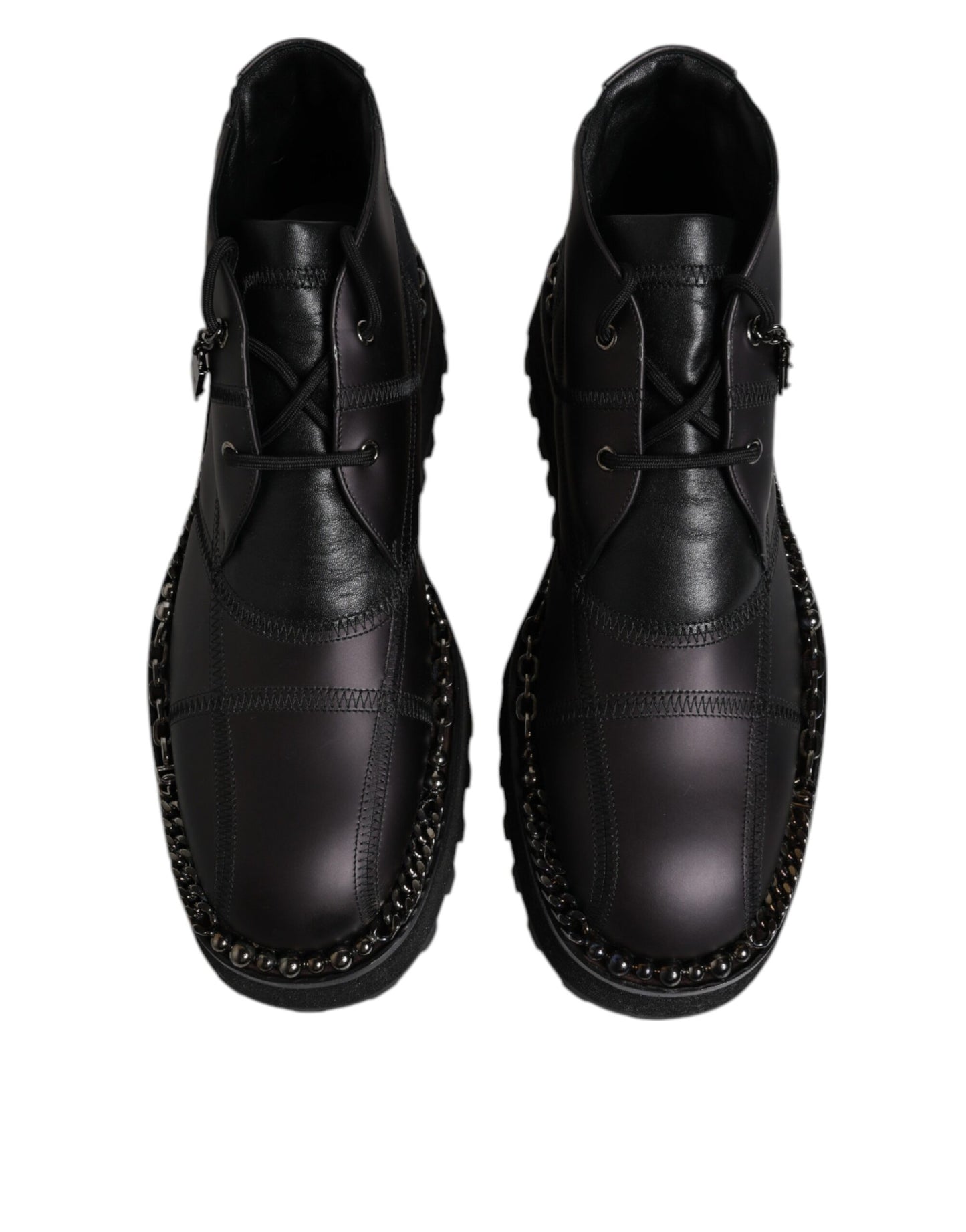 Bottines à lacets en cuir noir Dolce & Gabbana