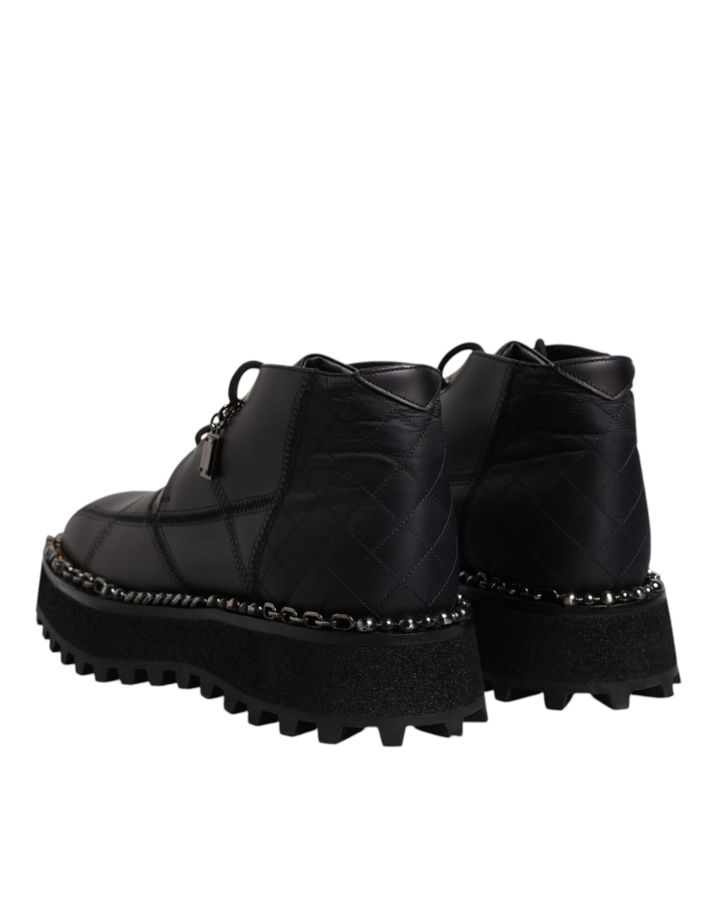 Bottines à lacets en cuir noir Dolce & Gabbana