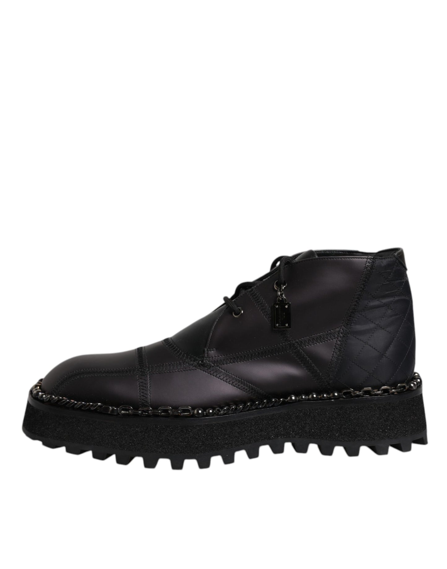Bottines à lacets en cuir noir Dolce & Gabbana