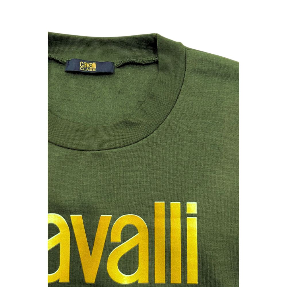 Cavalli Class Grüner Polyester-Hoodie für Herren