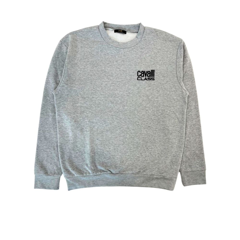 Sweat à capuche Cavalli Class en polyester gris pour homme