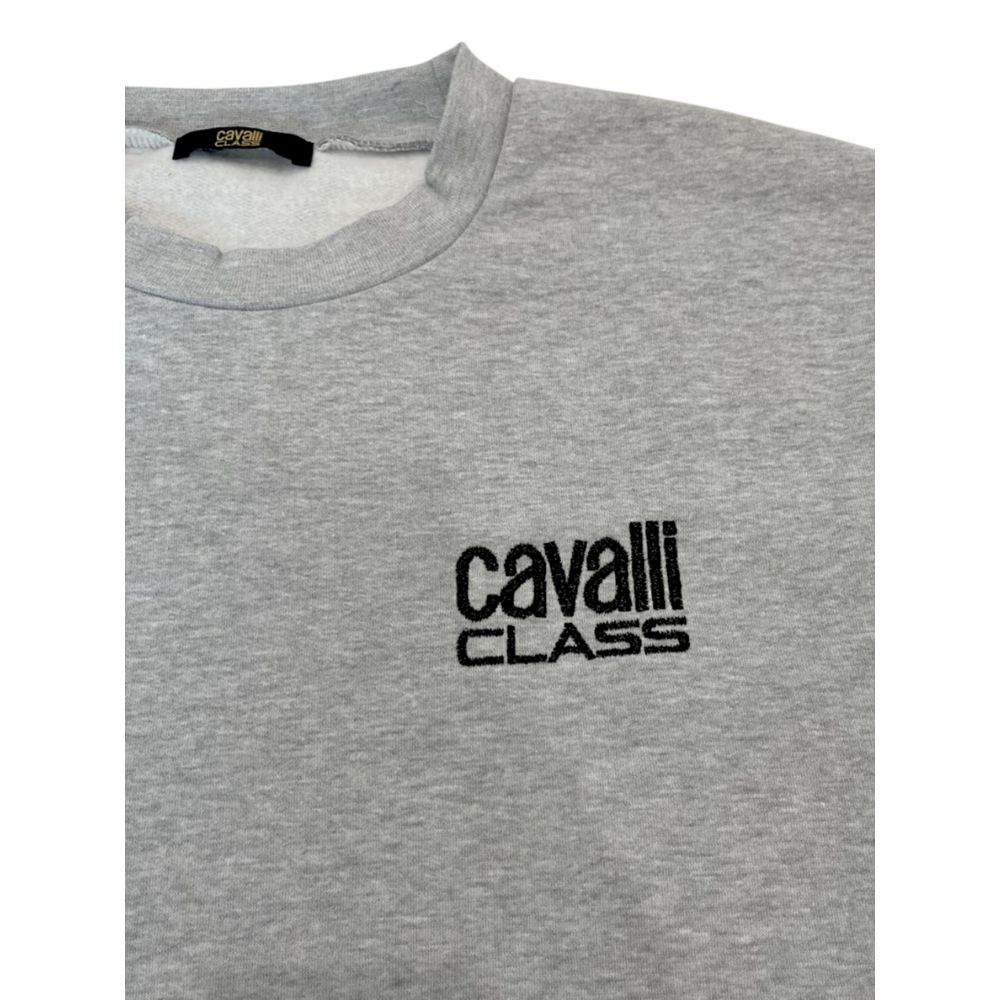 Sweat à capuche Cavalli Class en polyester gris pour homme