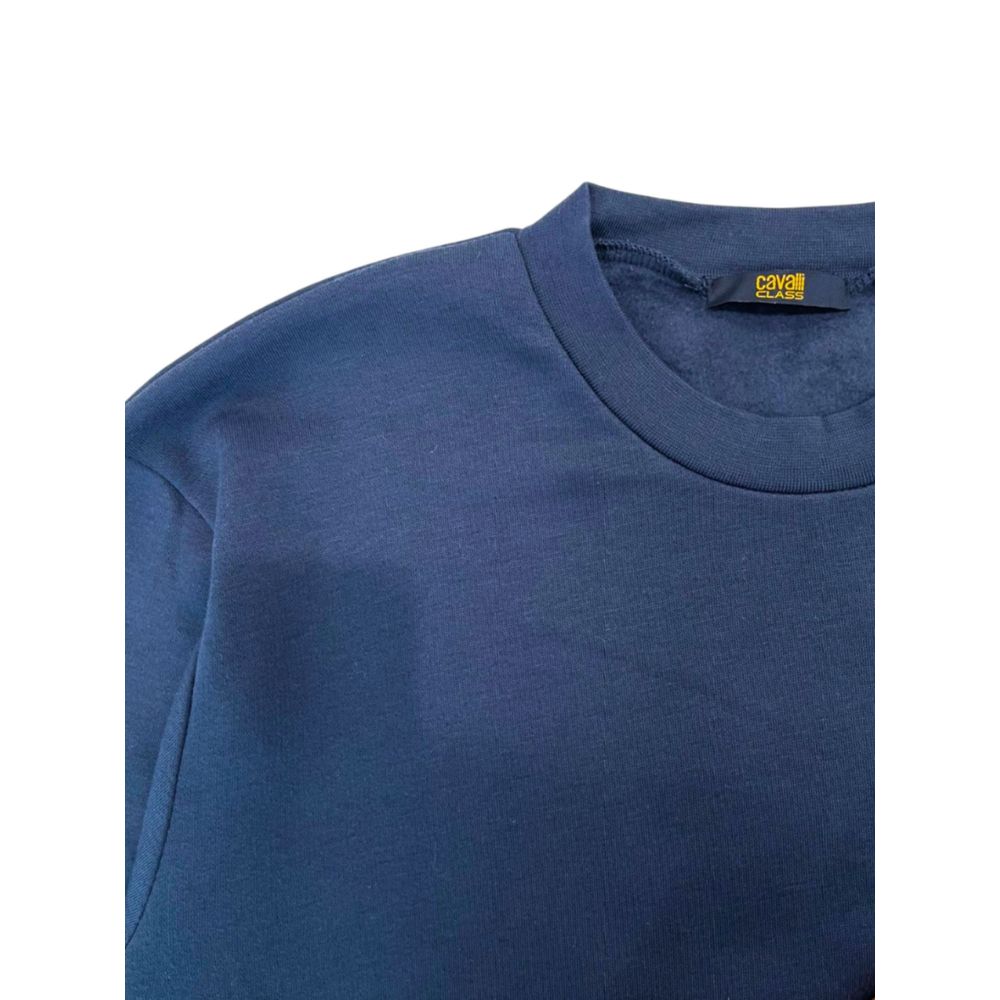Pull Cavalli Class bleu en polyester pour homme