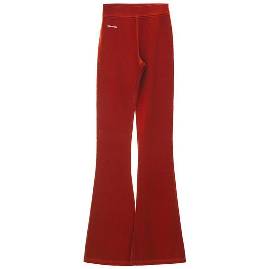 Pantalon évasé en coton rouge Dsquared²