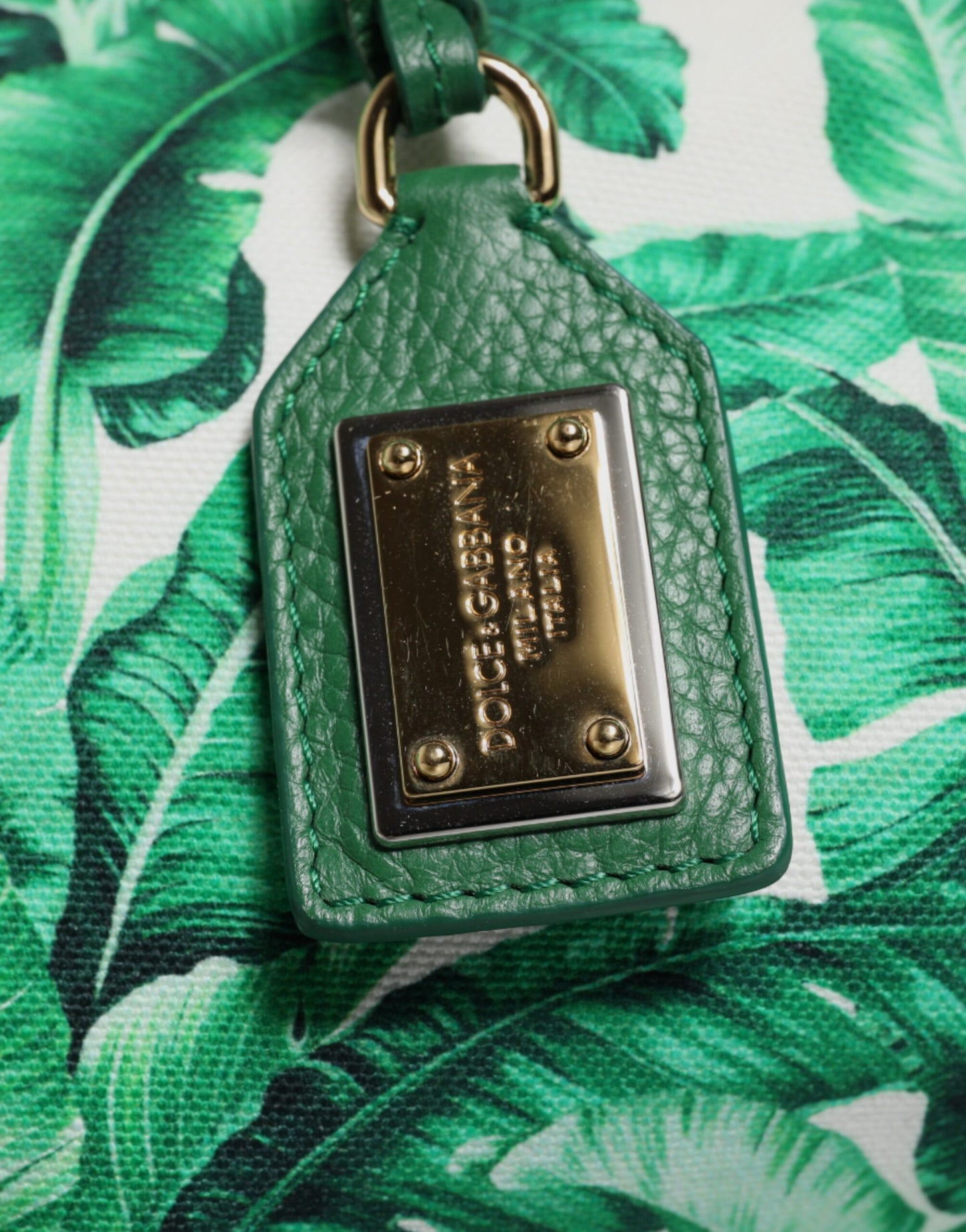 Sac fourre-tout en toile verte Dolce & Gabbana Botanical Garden pour femme