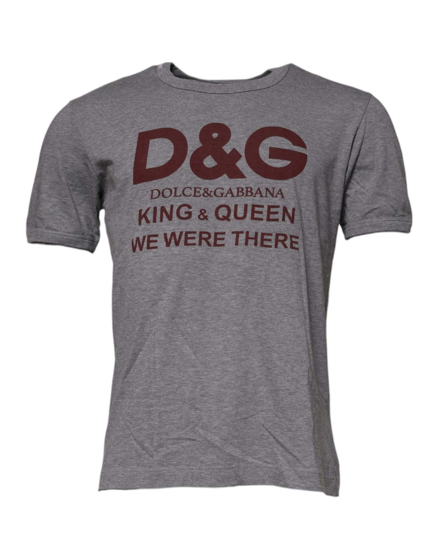 T-shirt ras du cou en coton gris avec logo Dolce & Gabbana pour homme