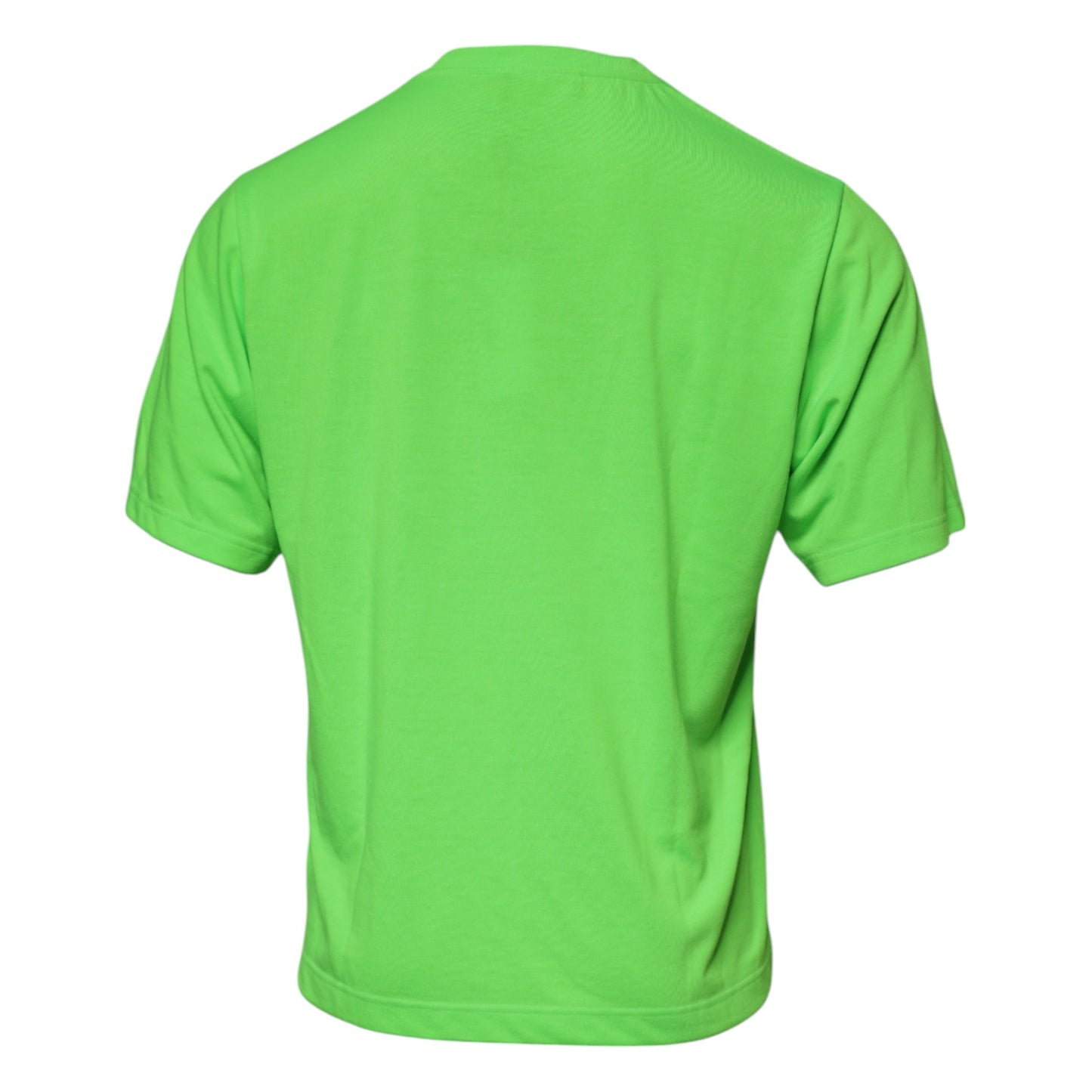 T-shirt ras du cou en polyester avec logo vert Dolce & Gabbana