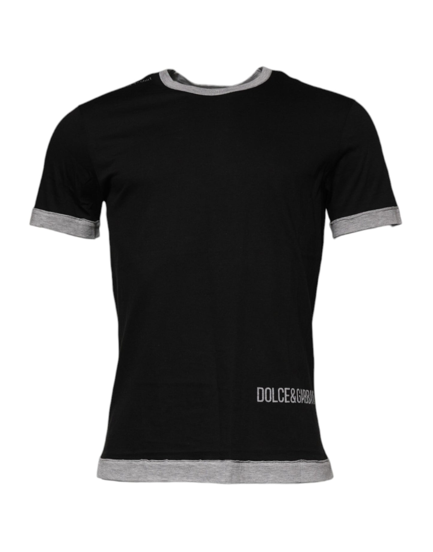 T-shirt ras du cou en coton noir avec logo Dolce & Gabbana pour homme