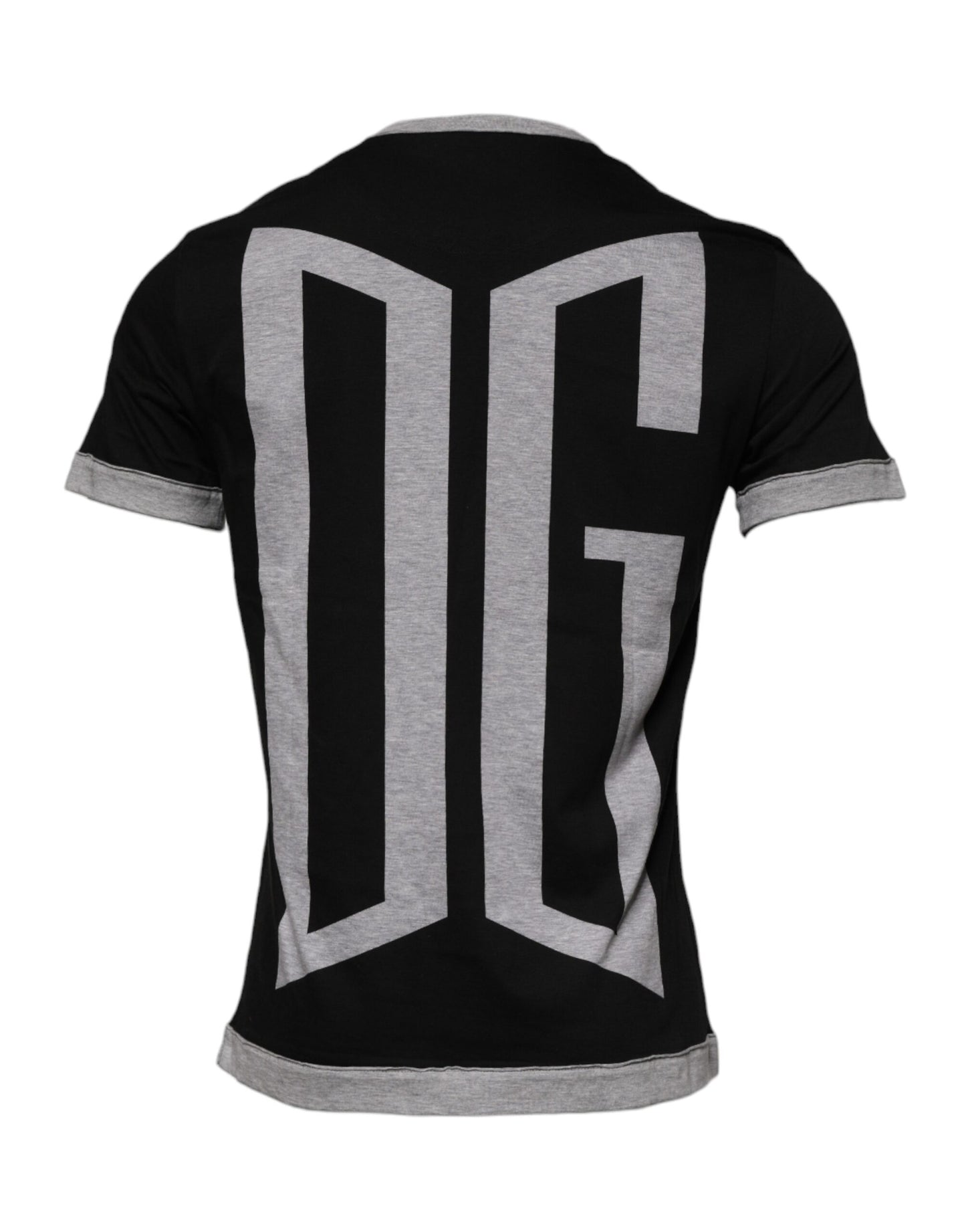 T-shirt ras du cou en coton noir avec logo Dolce & Gabbana pour homme