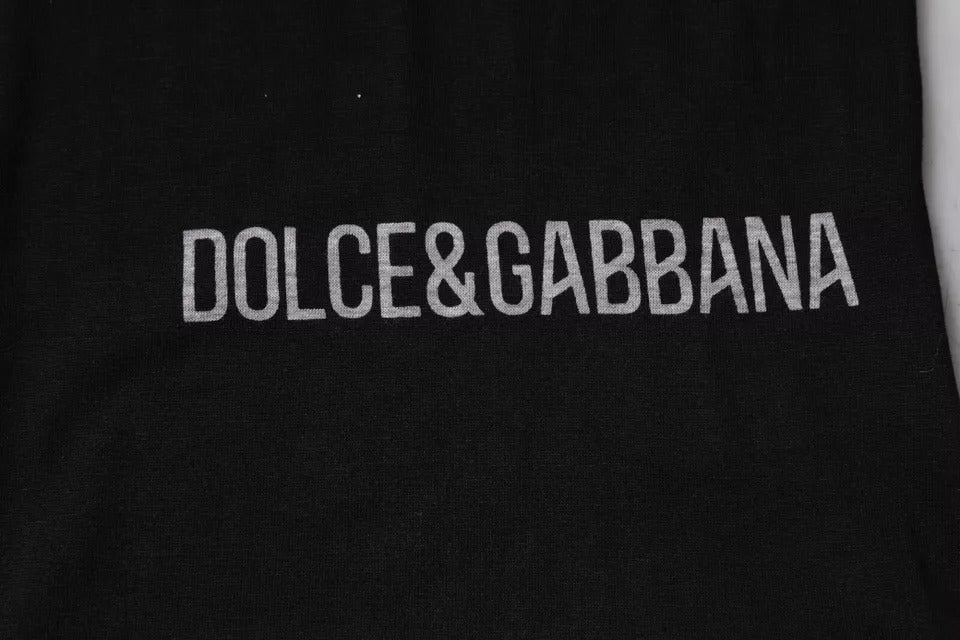 T-shirt ras du cou en coton noir avec logo Dolce & Gabbana pour homme