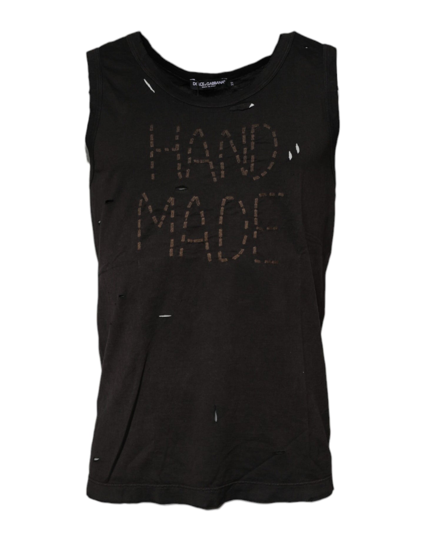 T-shirt débardeur noir sans manches à col rond Dolce & Gabbana