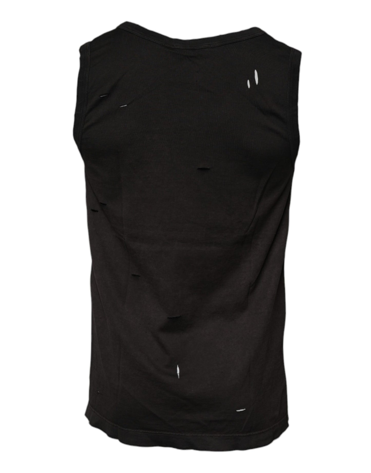 T-shirt débardeur noir sans manches à col rond Dolce & Gabbana