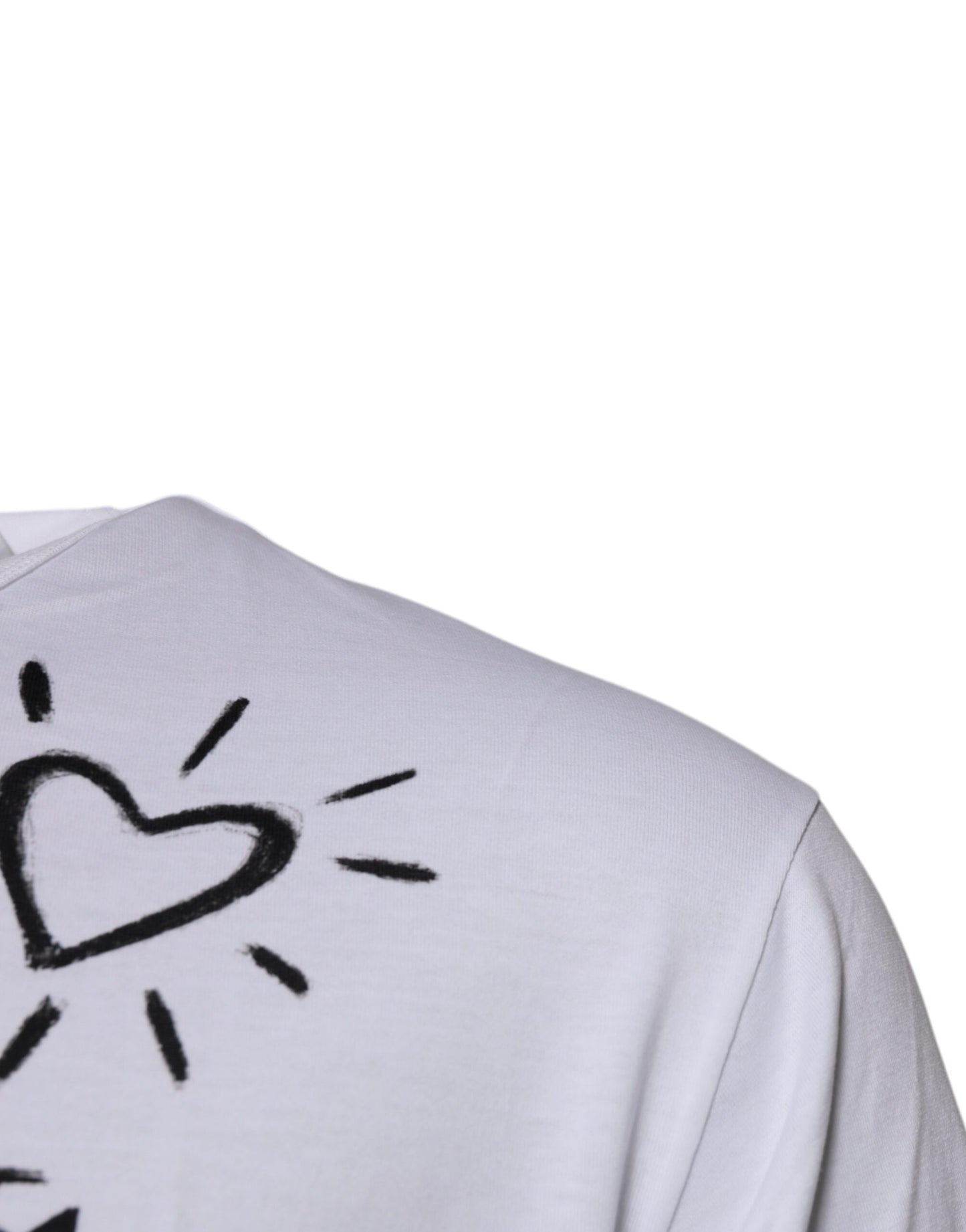 T-shirt ras du cou en coton blanc à imprimé floral Dolce & Gabbana