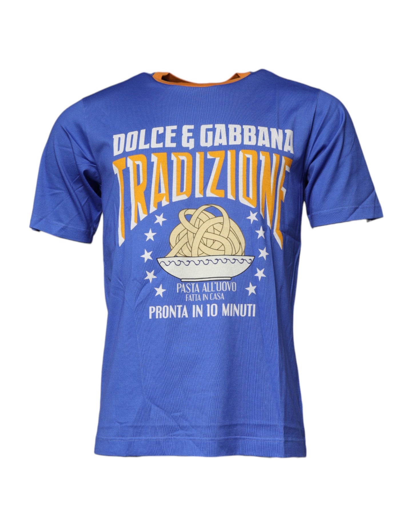 T-shirt ras du cou en coton bleu à imprimé graphique Dolce & Gabbana
