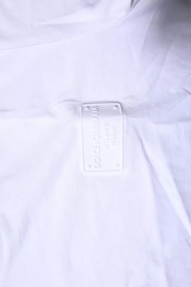 T-shirt ras du cou en coton blanc avec plaque logo Dolce & Gabbana
