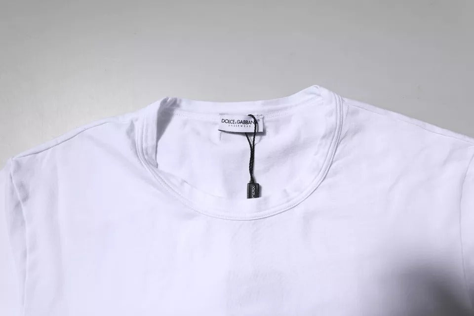T-shirt ras du cou en coton stretch blanc Dolce & Gabbana