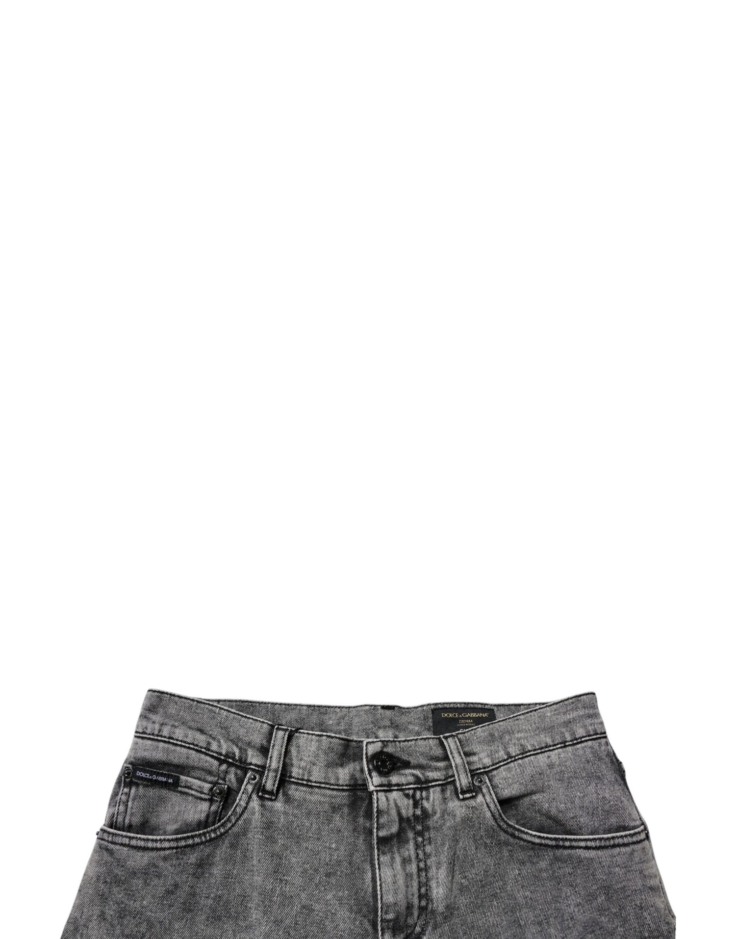 Jean slim en coton délavé gris foncé Dolce & Gabbana
